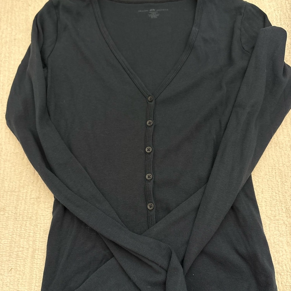 Brandy Melville Navy Blue Ribbed Top